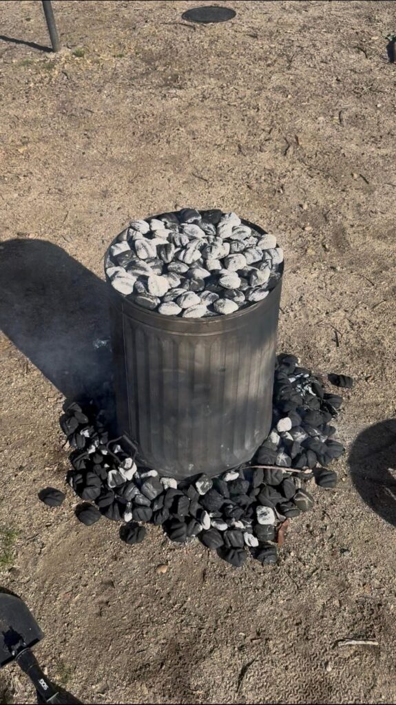 Camping Thanksgiving, Trash Can Turkey