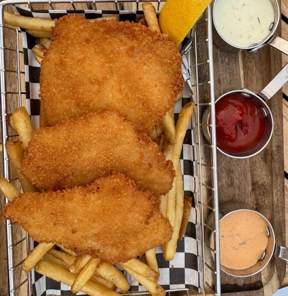 "Rock fish" makes the best fish and chips! Harbor Bar and Grill, Eastsound WA