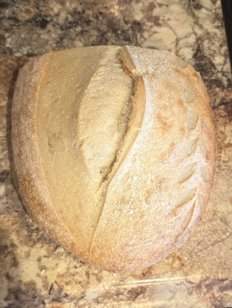 Bought this from a home baker who sells online yesterday. They sent me an email apologizing as he just cut into an extra one today and gave me a 10% coupon. Sounds crazy but first time trying sourdough, guessing it’s because it’s under?