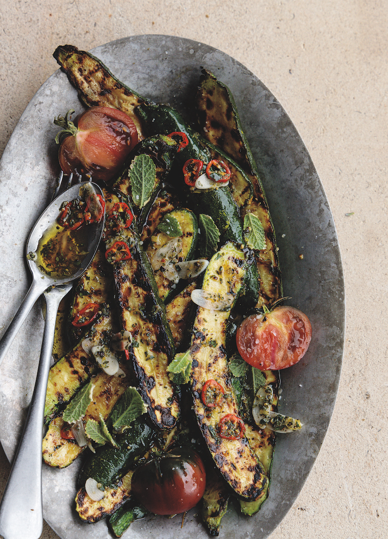 grilled zucchini with chile mint vinaigrette_late summer recipes