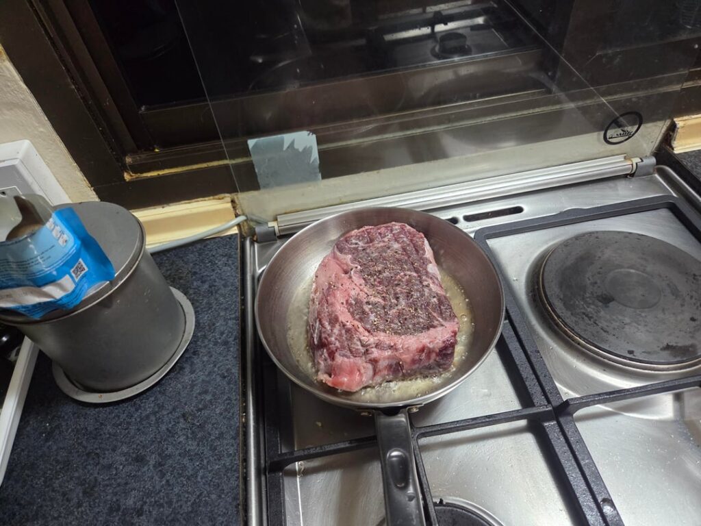 First time in more than a year since I last cooked steak this thick