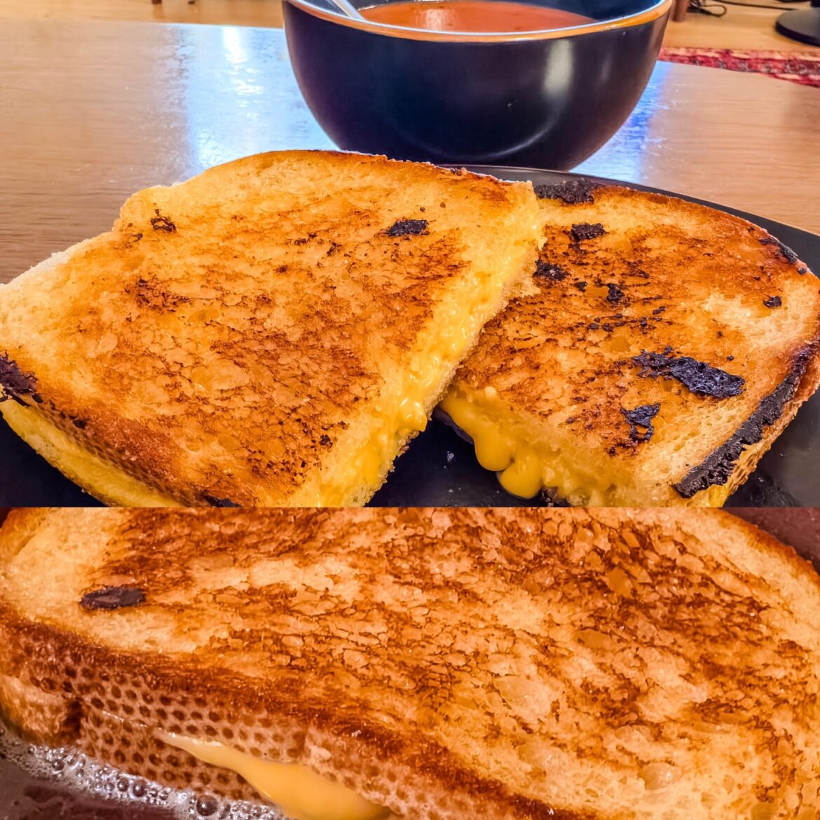 Butter. Kraft Singles. Sourdough