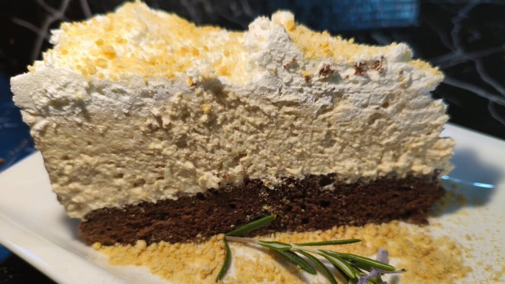 Plazma cake with grounded biscuits in the cream Plazma cake with grounded biscuits in the cream