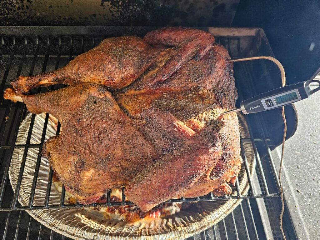 Spatchcocked and Smoked my first Turkey, but played it safe with the oven Cajun turkey too