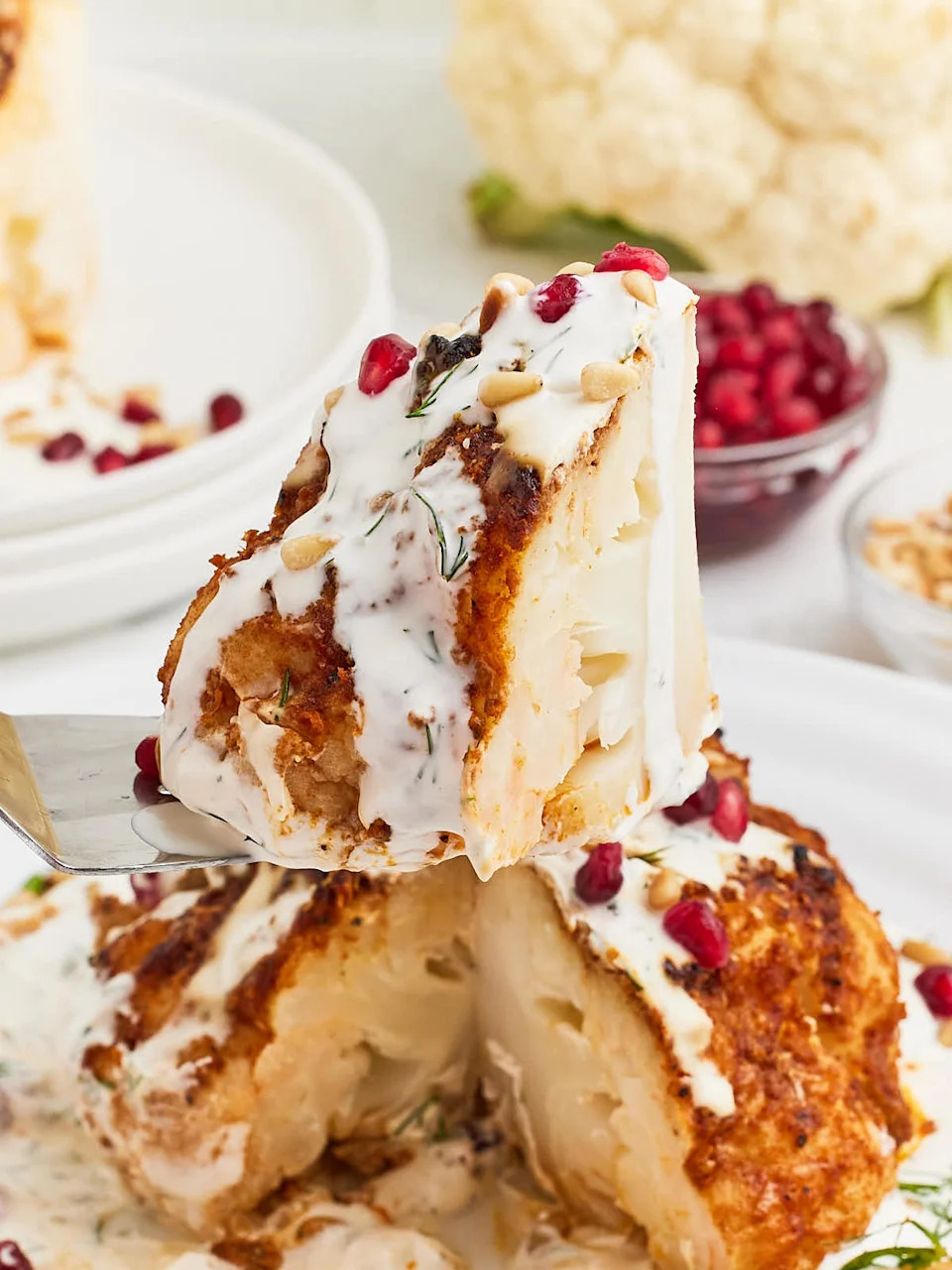 Whole Roasted Cauliflower recipe by Cheerful Cook.