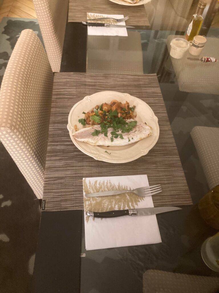 Sea bass(barre) girolles in persillade