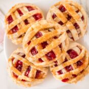 Cherry Hand Pies plated and ready to be served.