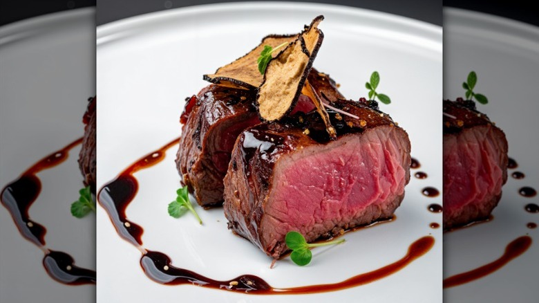wagyu beef on a white plate