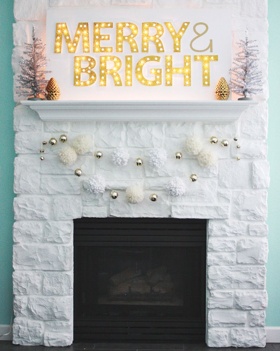 christmas decoration ideas merry and bright marquee light
