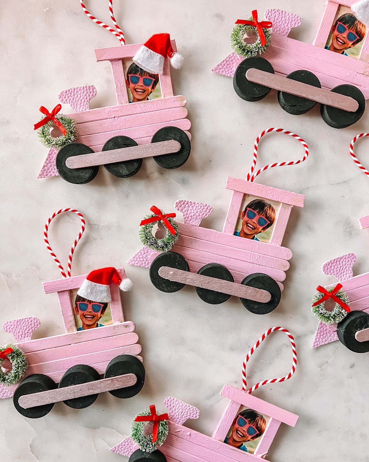 christmas decoration ideas train photo ornament