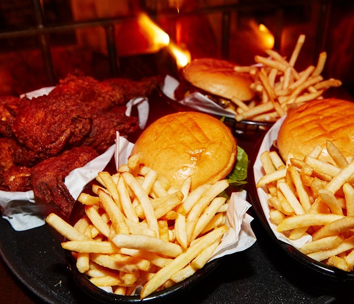 cheeseburgers and fries at funky circular quay restaurant mary's