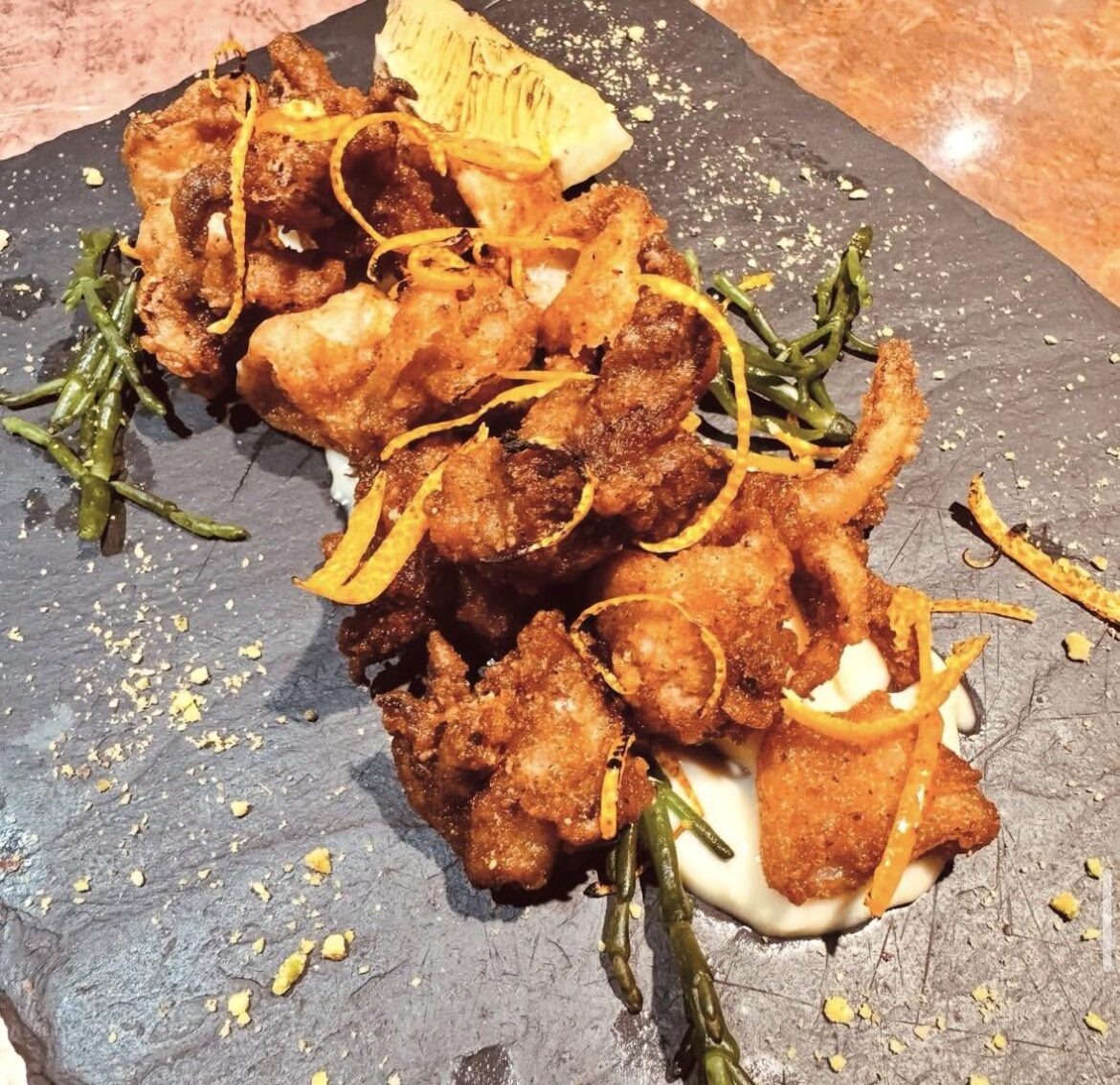 Beautiful Salt & Pepper Squid with Burnt Orange & Szechuan dip 🤤