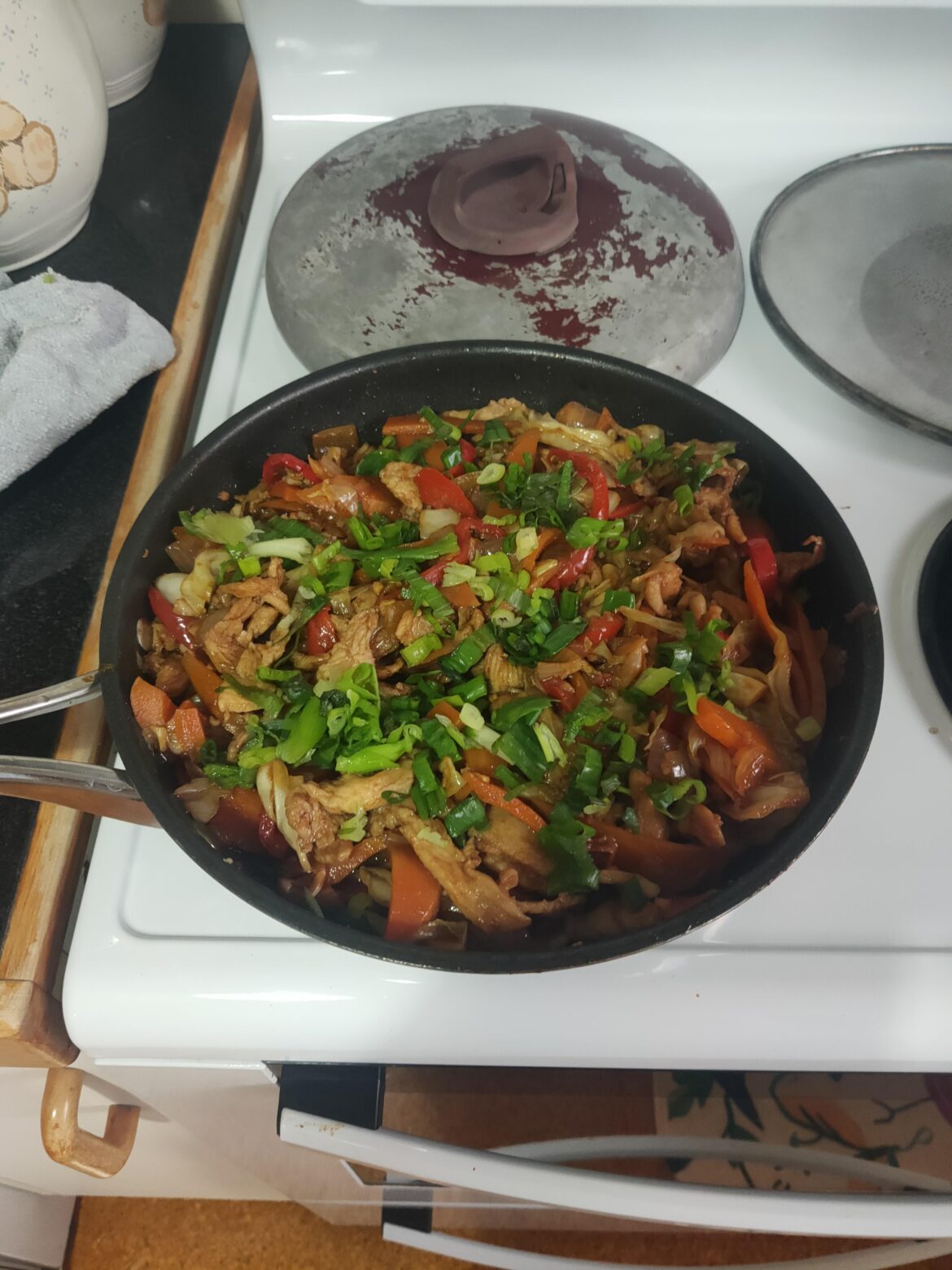 Not drunk yet, but drinking, it's been a long week lol. Here's chicken and veg something, used hoisin for the first time, legit