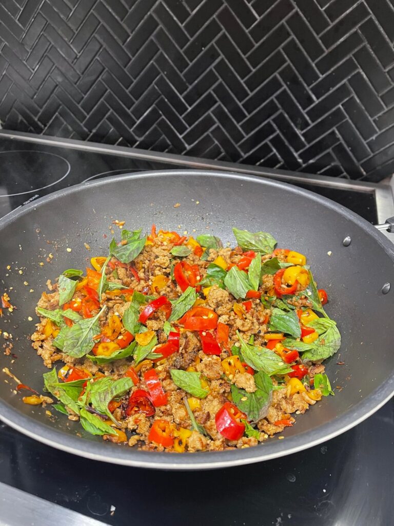 Thai Holy Basil Stir Fry with Ground Turkey (Pad Kra Pao)