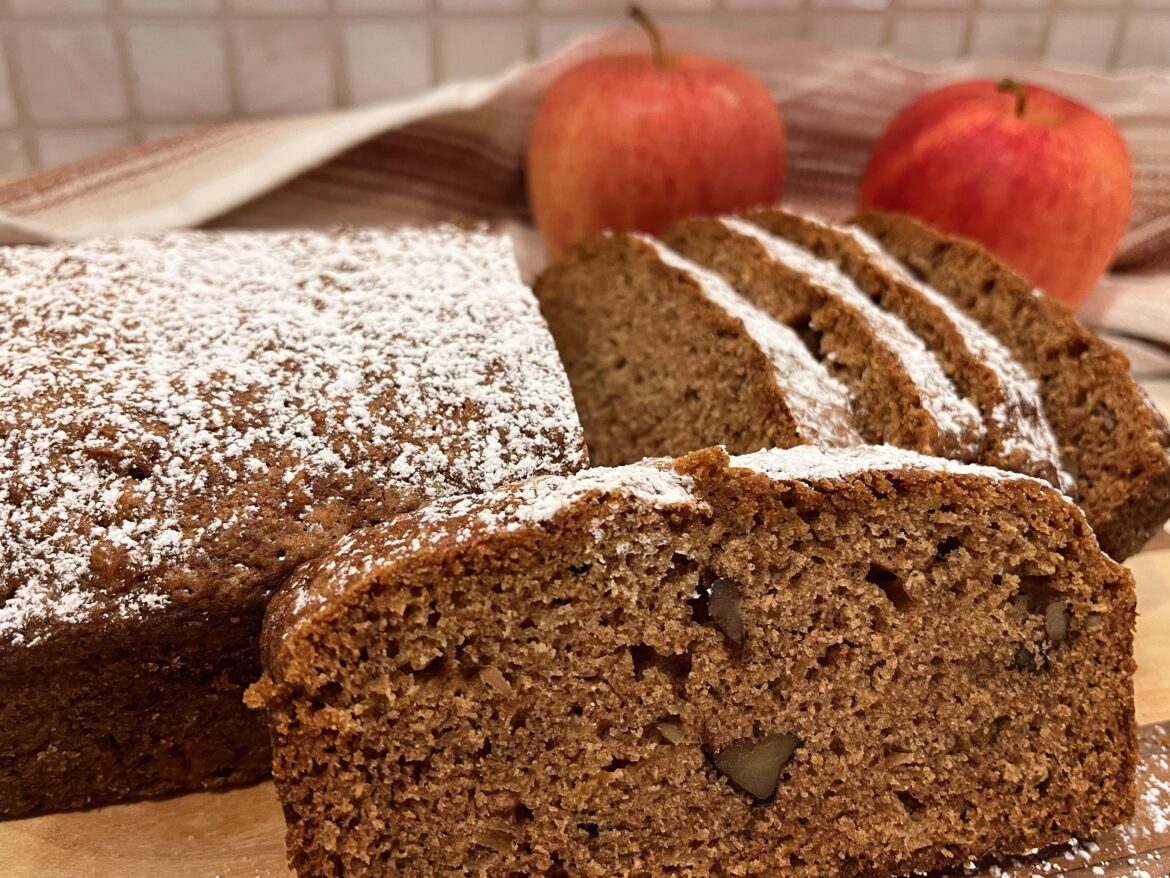 One bowl apple bread-two thumbs up from non-vegan coworkers