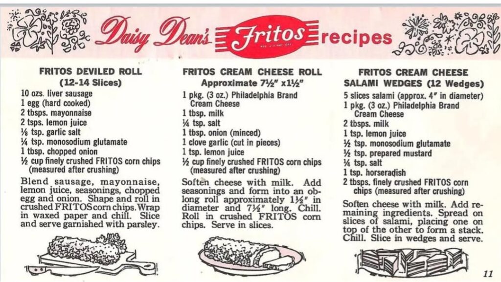 Couple of interesting old Frito recipes from the 1960s!
