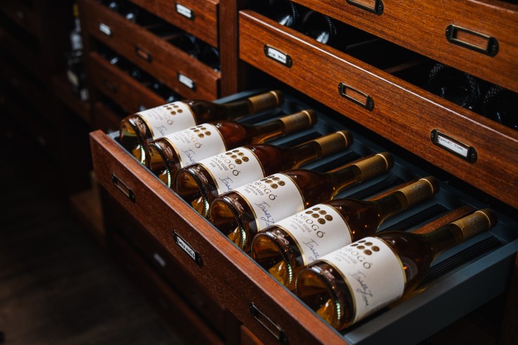 Bottles of Aszú  in the cellar at Paul Ainsworth at No.6 (© Adam Sargent Photography)