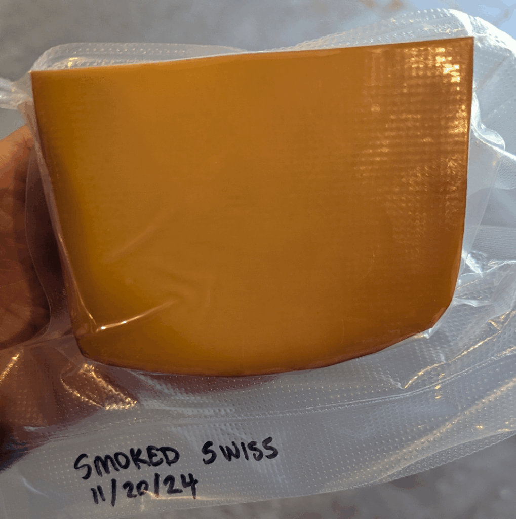 I just opened a package of Swiss cheese that I smoked a year ago, and it was worth the wait. I just opened a package of Swiss cheese that I smoked a year ago, and it was worth the wait.
