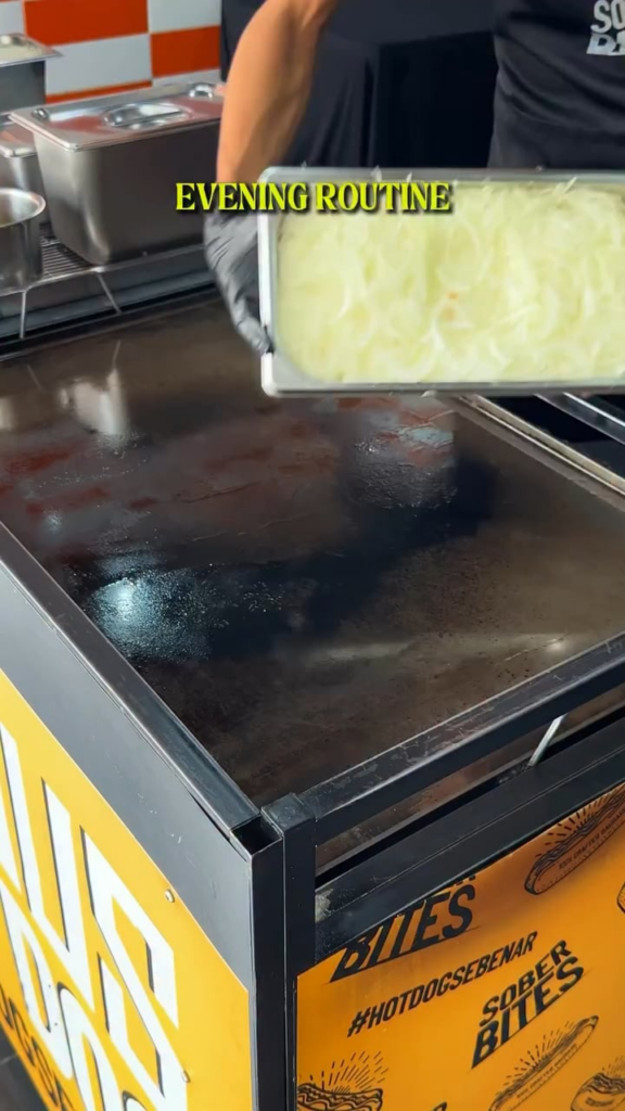 Ensure to completely cover the grill when preparing onions