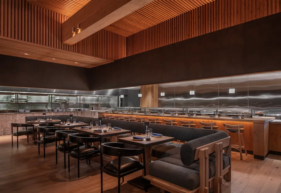 Katsuya by SBE at Westfield Century City interior dining room and sushi bar