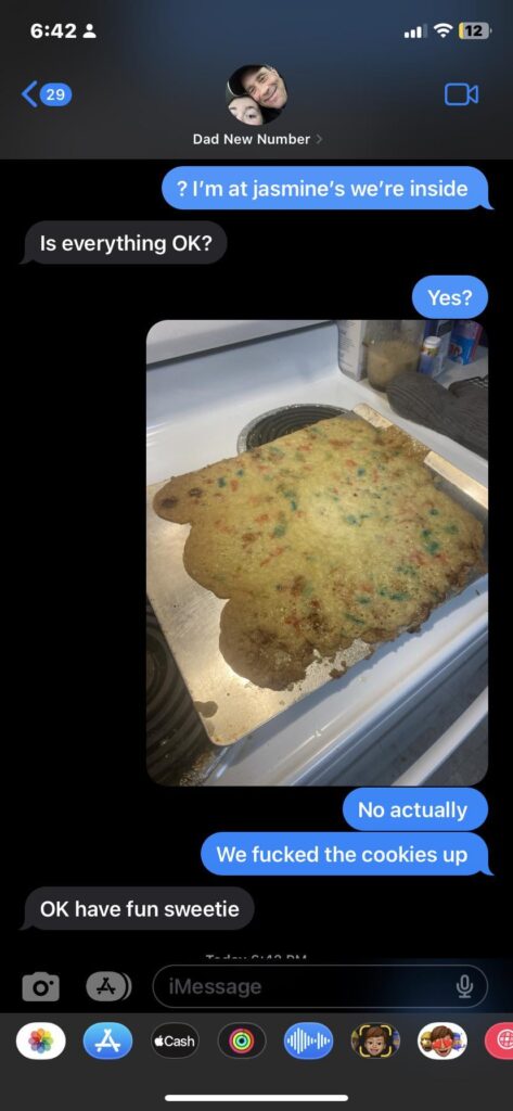 Terrible cookies with my dad being supportive