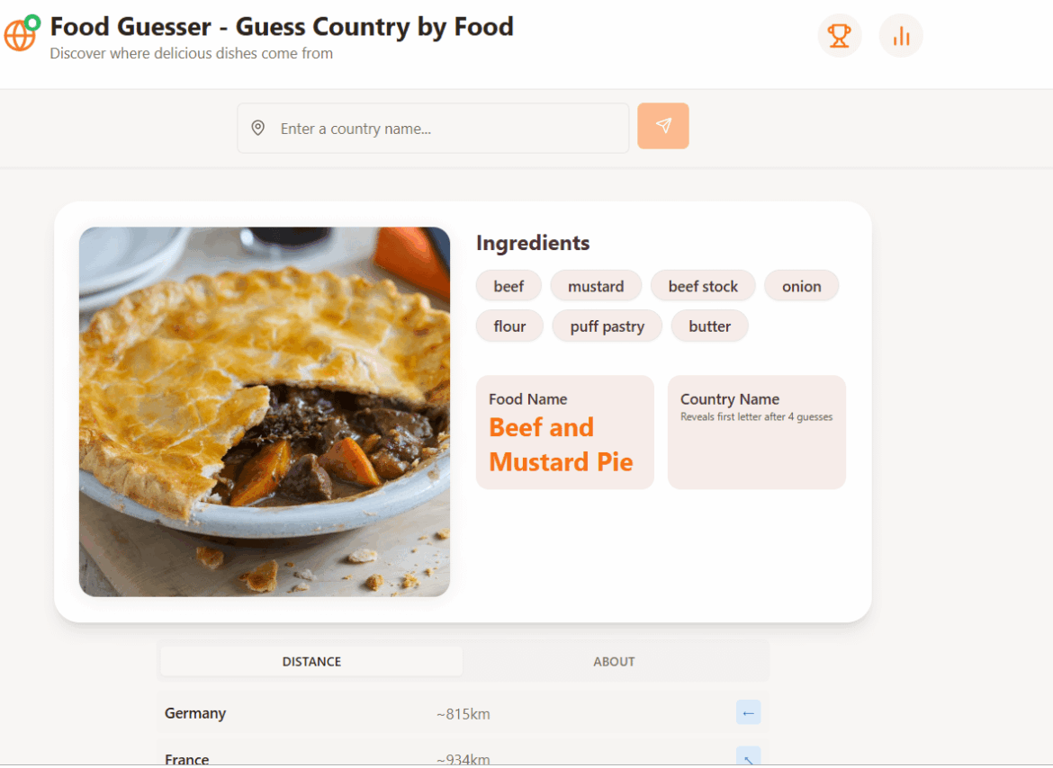 Is Beef and Mustard Pie really a food from the UK?