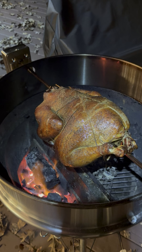 Results: Turkey on the Weber rotisserie. (I seasoned it:)