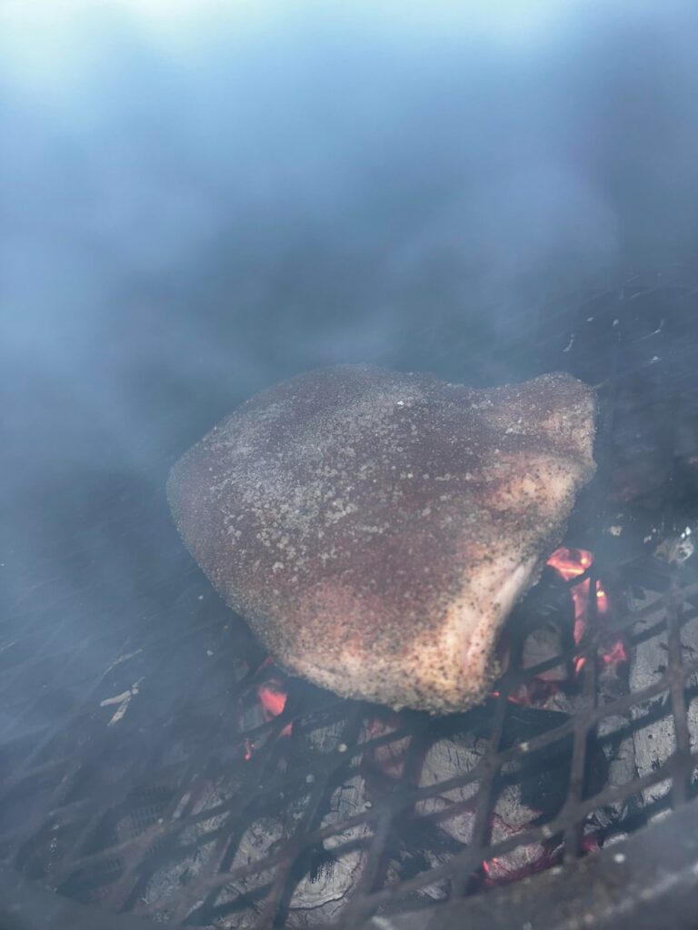 open fire pork belly