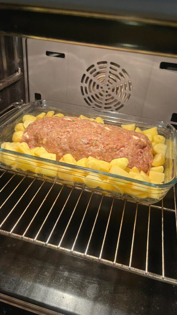 Greek Meatloaf (swipe to see the end result)