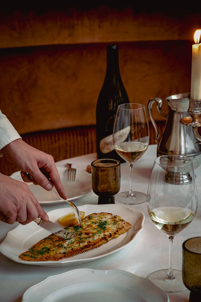 Sole meunière from Temple & Chapon in the Marais, a brasserie in Paris.