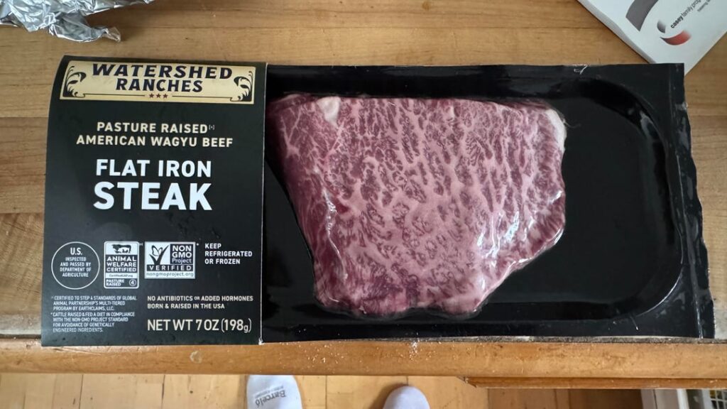 Wagyu flat iron at 134 for 2 hours