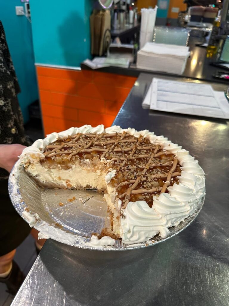 This beautiful caramel apple cheesecake from Pick Me Up Cafe