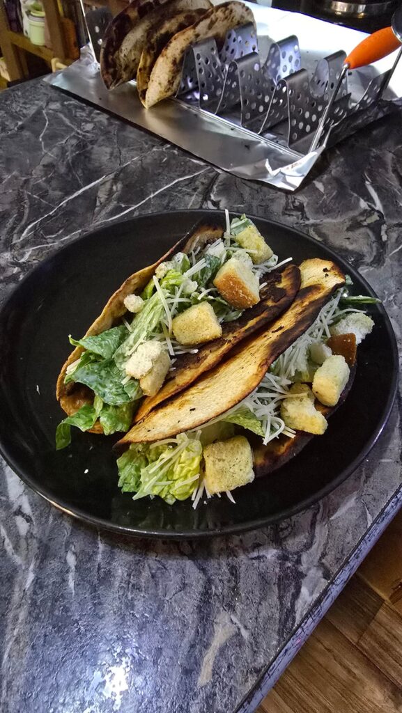 Unorthodox submission: Caesar salad tacos