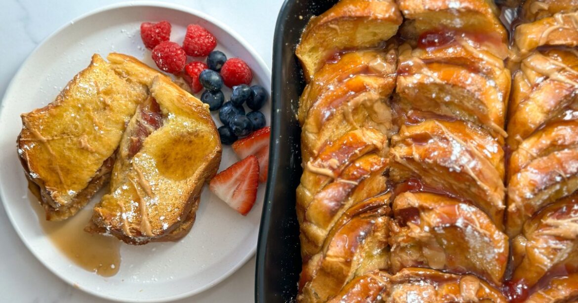 Peanut Butter and Jelly French Toast Casserole Recipe