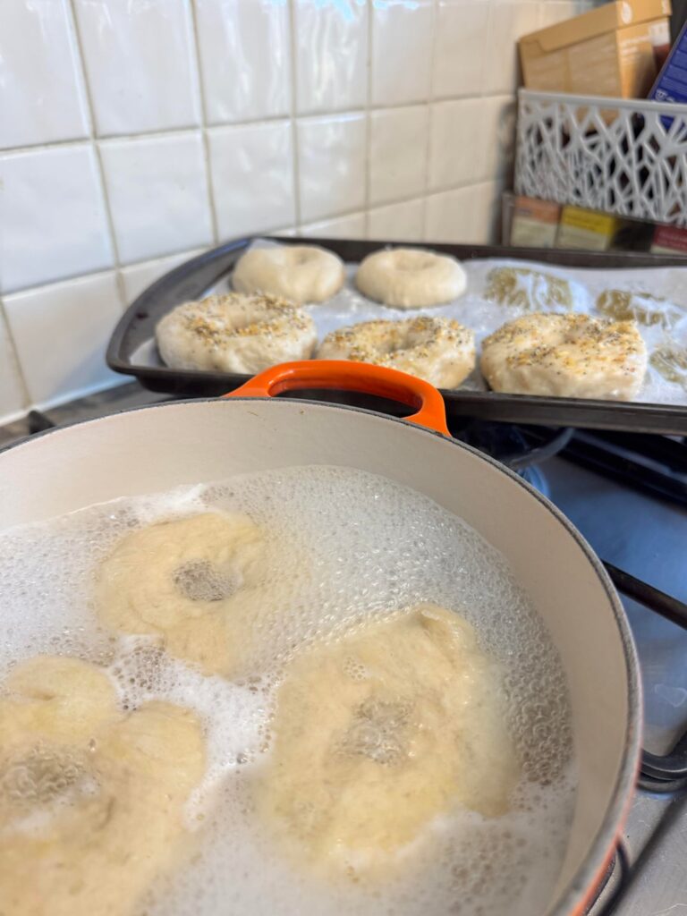 I made sourdough bagels!