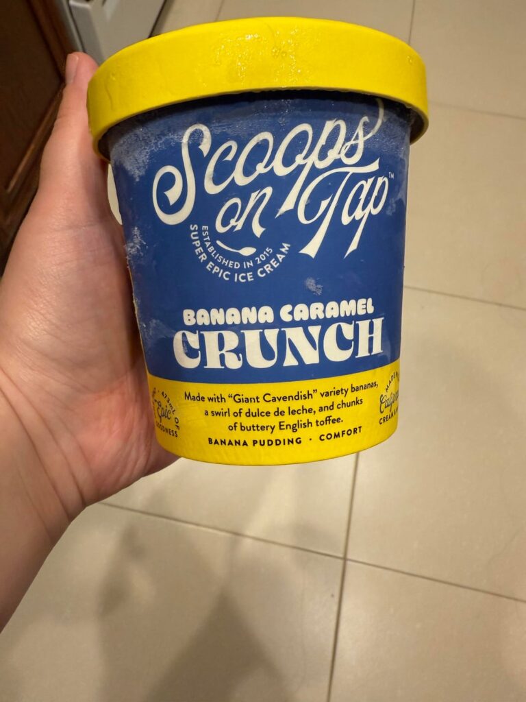 Scoops on Tap Banana Caramel Crunch