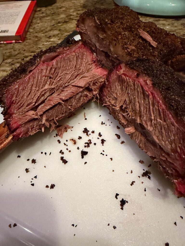 Smoked chuck beef ribs
