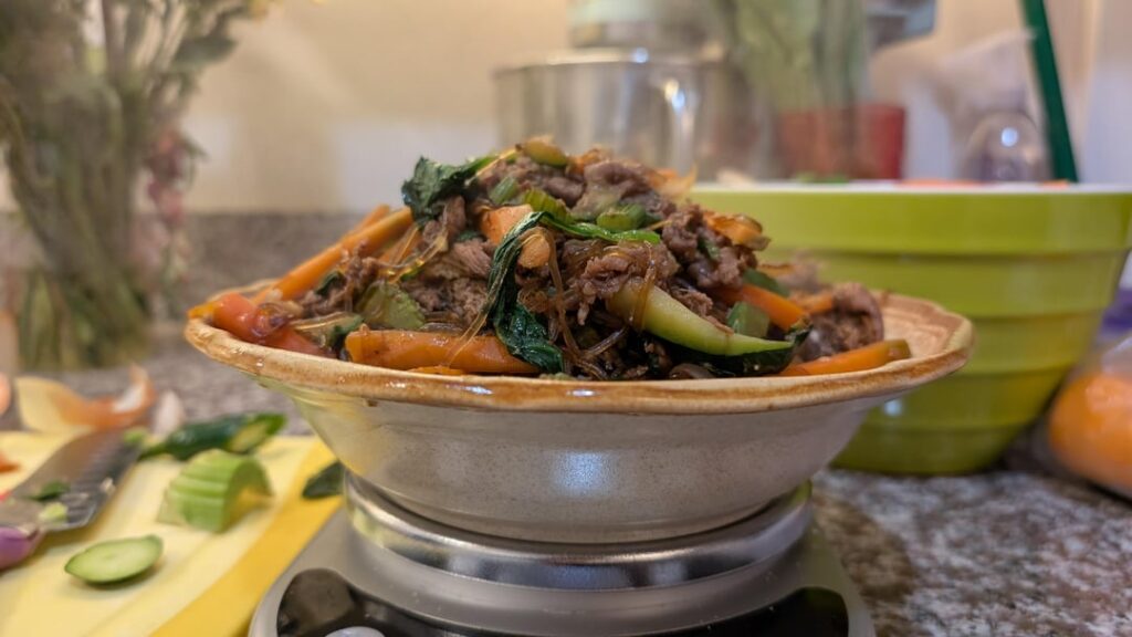 1.6 lbs of japchae for 500 cal