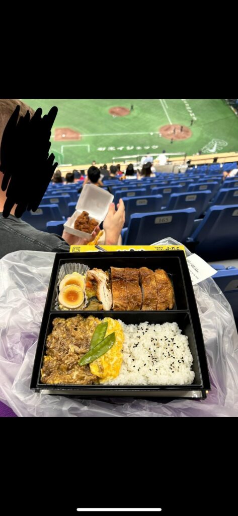Player bento lunch from a baseball game I went to in Japan