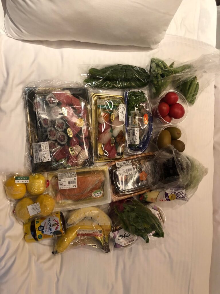 Some random food I picked up in Japan and took back to the hotel (Japanese supermarkets are the best lol!)