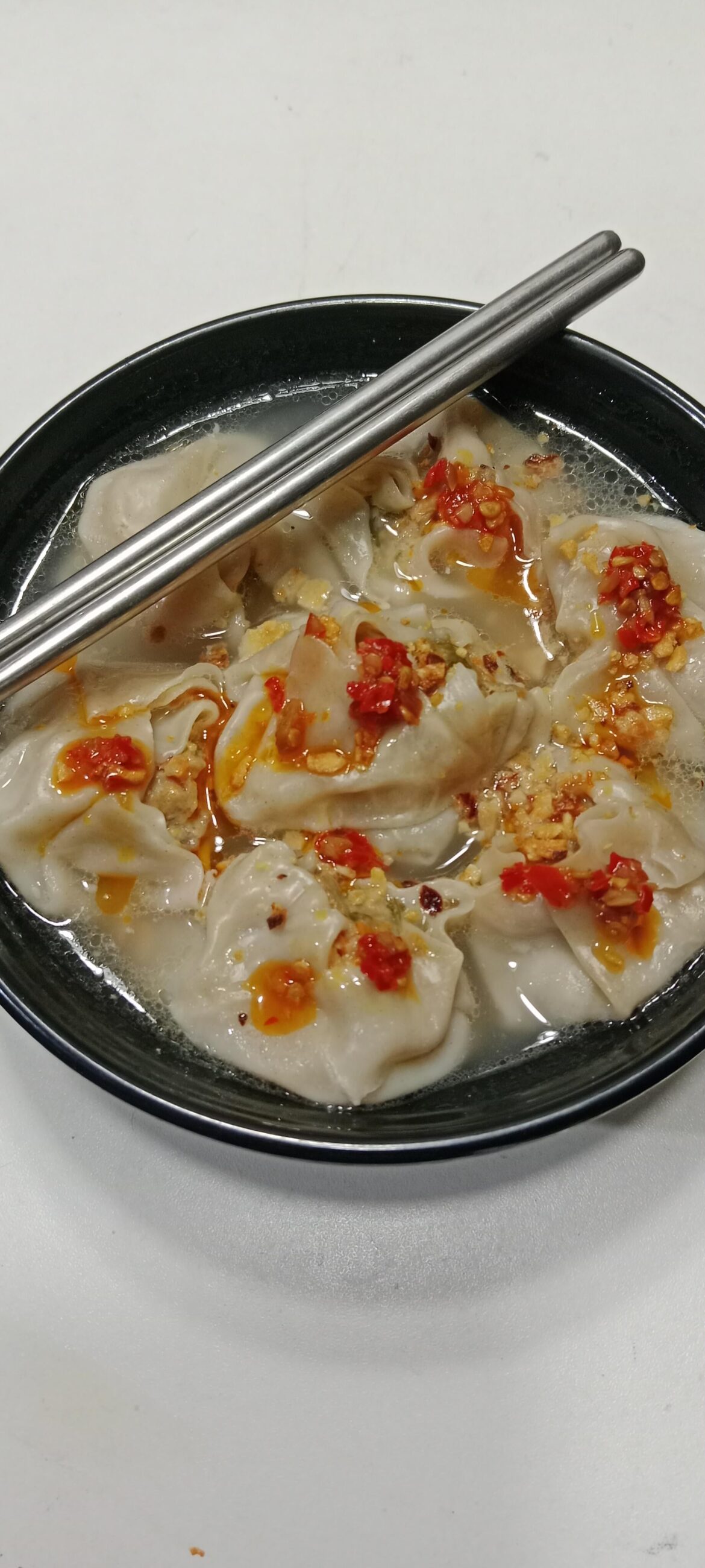 Siomai Soup with Chili Garlic