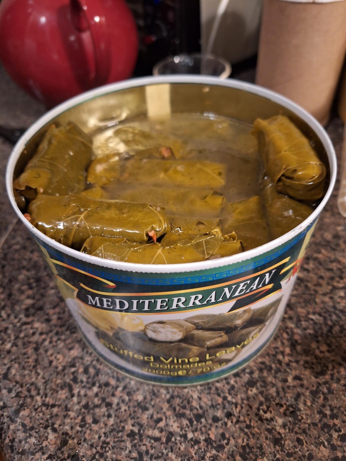 4.5 lbs of stuffed grape leaves, whaaaat?