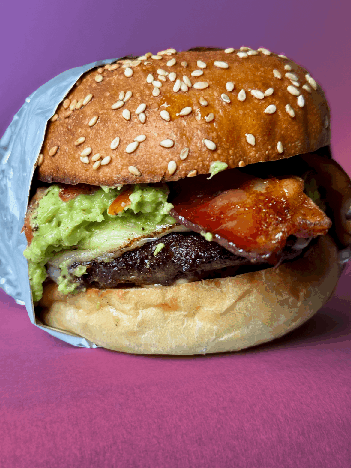 1/3lb patty, bacon, homemade guac, white American cheese,