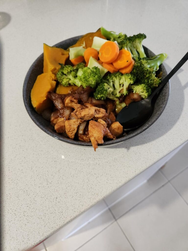 Teriyaki chicken and vegetables