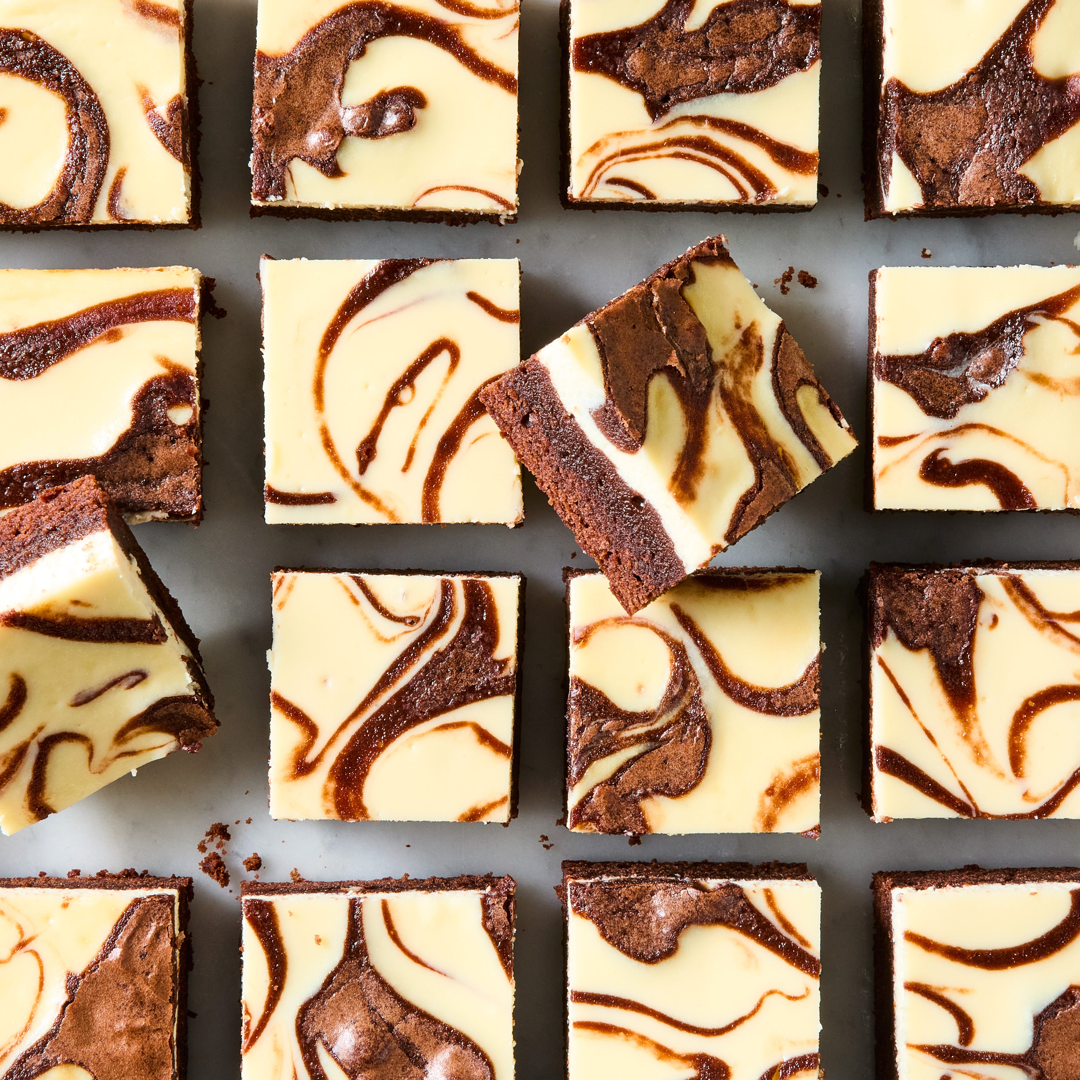 brownies with a cottage cheese cheesecake swirl