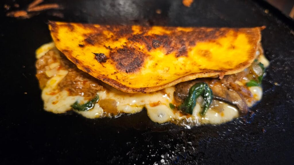 Quesabirria with Beef, Mushrooms, and Spinach