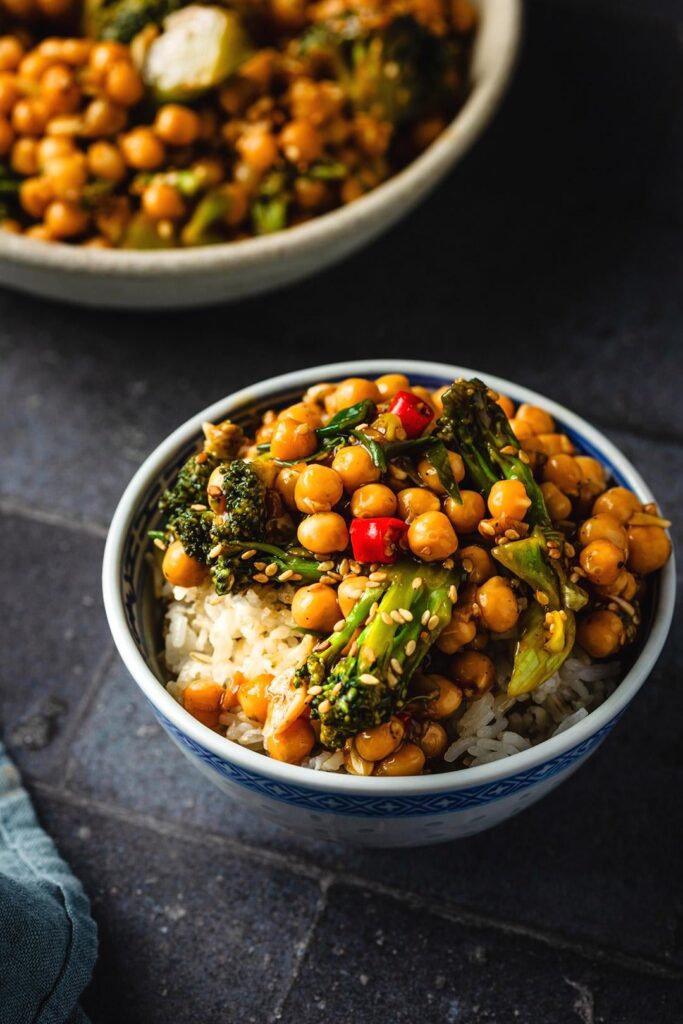 One of my favorite dinners: General Tso's Chickpeas
