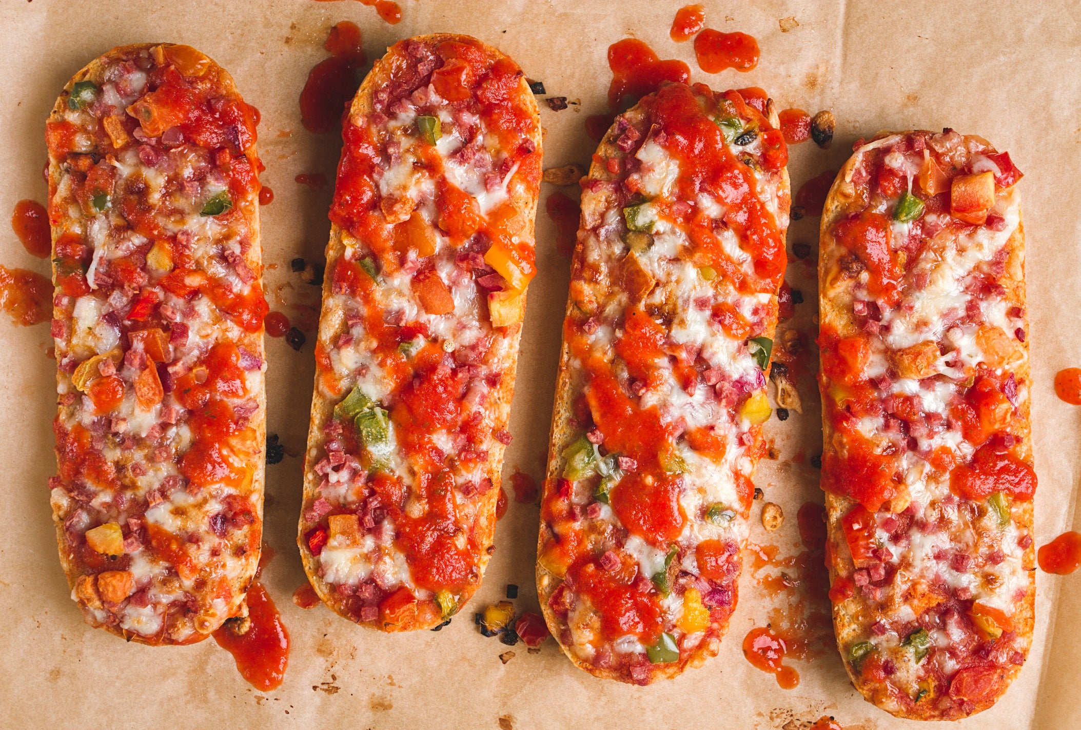 Pizza on a baguette