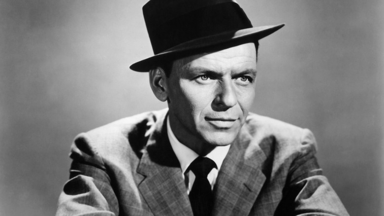 Frank Sinatra in black-and-white photo