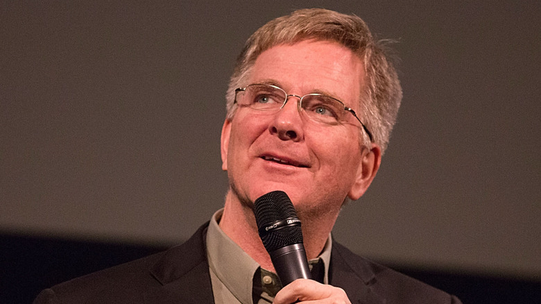 Rick Steves speaking at event